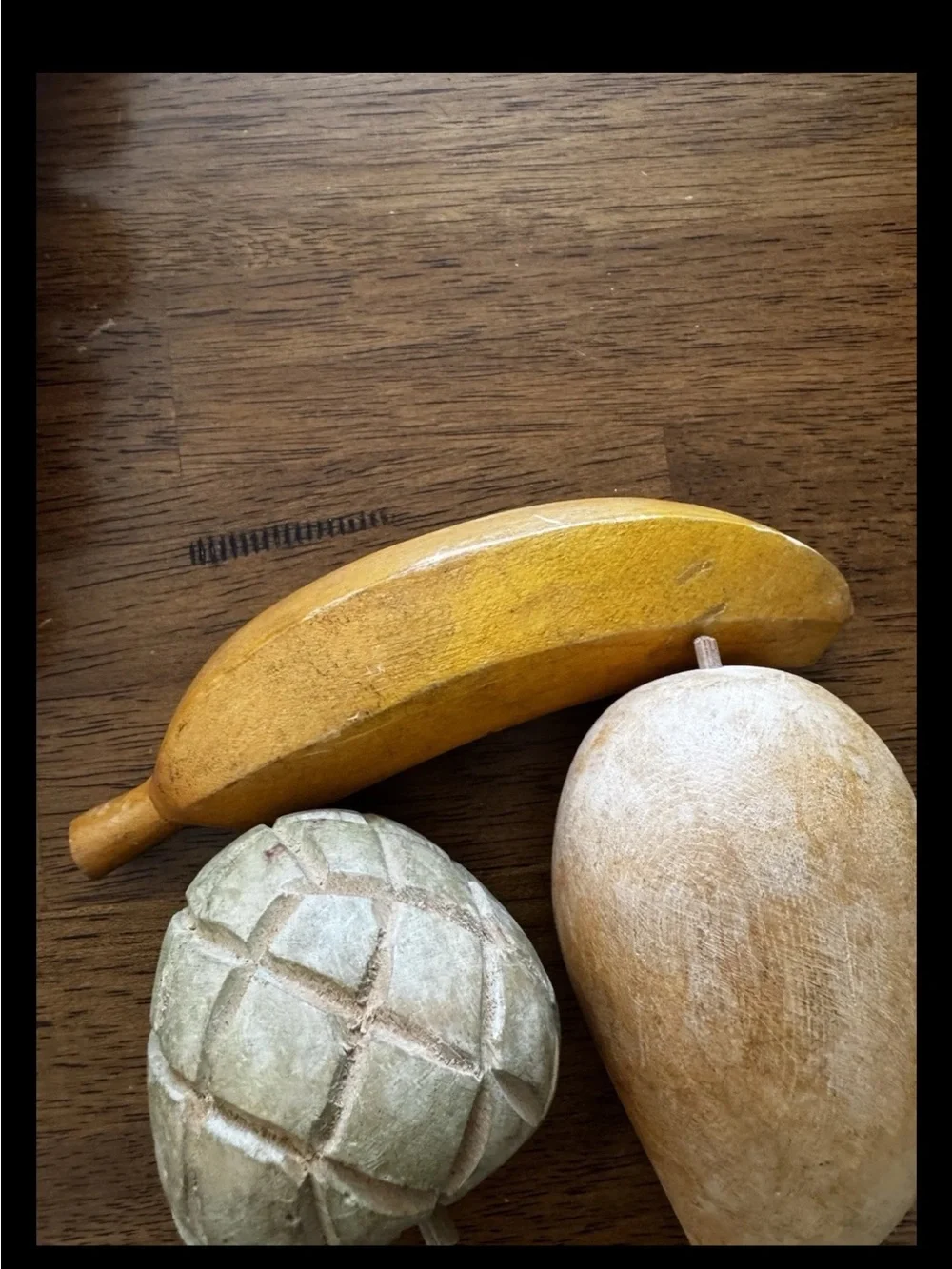 Vintage Mid Century Modern MCM Decorative Wooden Fruit Lot Of 5